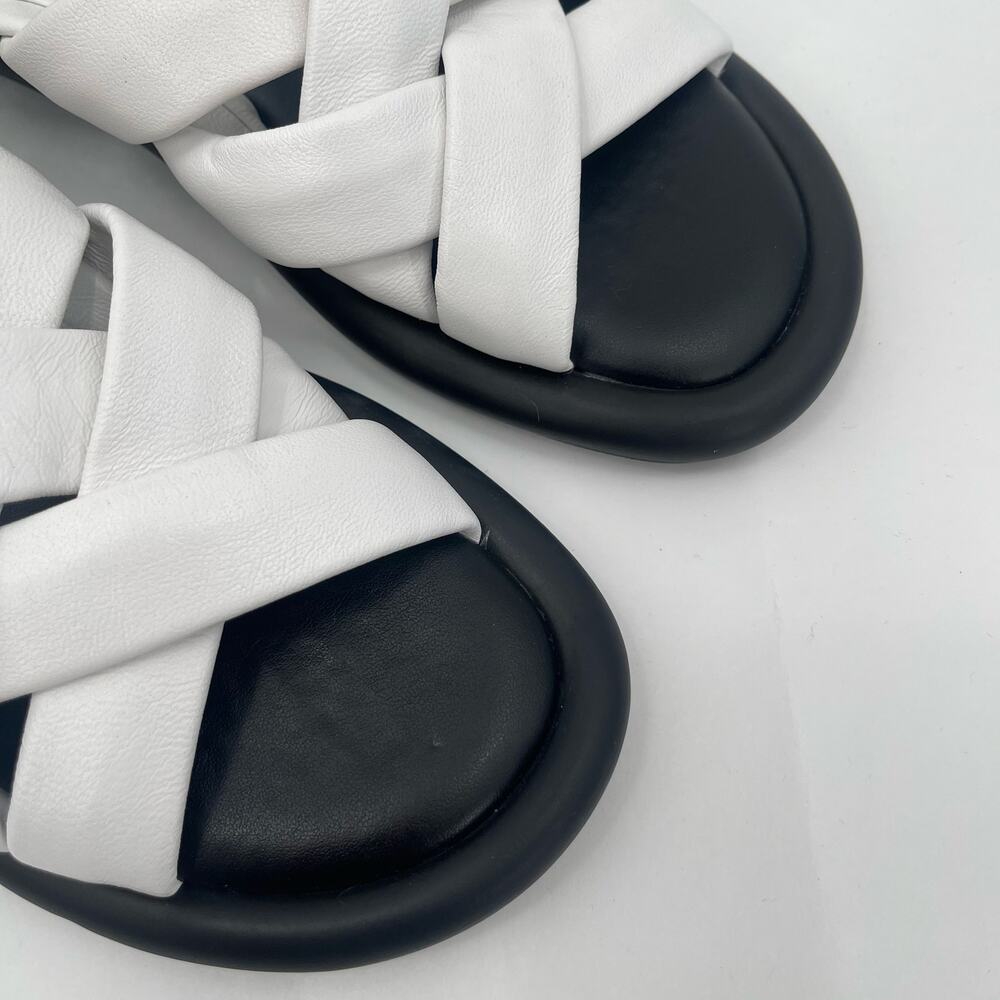 SEYCHELLES Sandals Size 6.5 White Leather Strappy Flats Punchline Slingback NEW - Picture 6 of 15